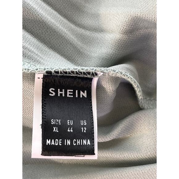 Shein L Pull-On Skirt Pale Sage Green Sheer Black Cover Whimsy Goth Feminine - Picture 3 of 8